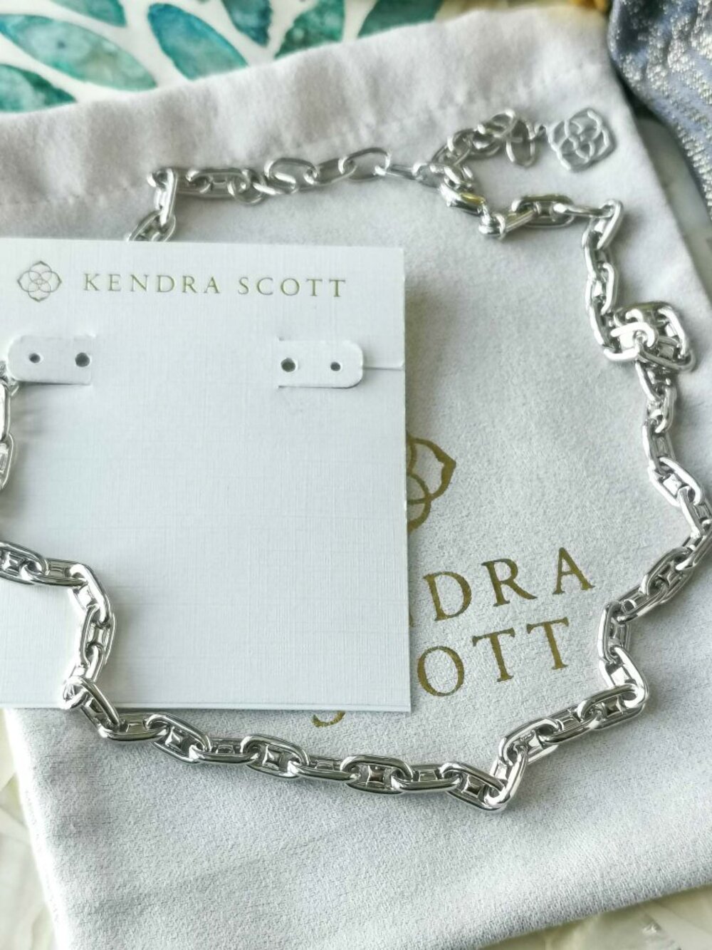 Kendra Scott Bailey Silver Chain Necklace NEW - Picture 2 of 3